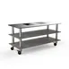 Steelite MGCMLD01GSXW 71" Configurable Buffet Table, 3-Tier, Grey Slate Laminate Top, Stainless Steel 1 image