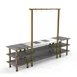 Steelite MGCMLD02GBXF 130" Configurable Buffet Table, 3-Tier, Drop-In, Double Well, Grey Slate BHP Laminate Top, 1800w 1 image
