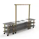 Steelite MGCMLD02GBXW 130" Configurable Buffet Table, 3-Tier, Grey Slate BHP Laminate, Brushed Brass Casters 1 image