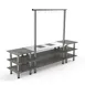 Steelite MGCMLD02GSXF 130" Configurable Buffet Table, 3-Tier, Grey Slate Laminate, Brushed Stainless Steel 1 image