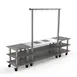 Steelite MGCMLD02GSXW 130" Configurable Buffet Table, 3-Tier, Grey Slate Laminate Top, Brushed Stainless Steel 1 image