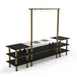 Steelite MGCMLD02MBXF 130" Configurable Buffet Table, 3-Tier, Nero Marquina Marble BHP Laminate, Brushed Brass 1 image