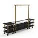 Steelite MGCMLD02MBXW 130" Configurable Buffet Table, Nero Marquina Marble BHP Laminate, 96"H, Brushed Brass 1 image