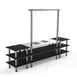Steelite MGCMLD02MSXF 130" Configurable Buffet Table, 3-Tier, Nero Marquina Marble BHP Laminate Top, Brushed Stainless 1 image