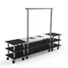 Steelite MGCMLD02MSXW 130" Configurable Buffet Table, Nero Marquina Marble BHP Laminate, Brushed Stainless Steel, 3-Tier, Drop-In, Double Well, 96"H 1 image