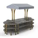 Steelite MGCMLD03GBWF 130" Configurable Buffet Table, 3-Tier, 6 Well, Grey Slate BHP Laminate Top 1 image