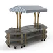 Steelite MGCMLD03GBWW 130" Configurable Buffet Table, 3-Tier, 6 Well, Grey Slate BHP Laminate Top 1 image