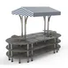 Steelite MGCMLD03GSWF 130 Buffet Table, 3-Tier, Grey/White, 59 Depth 1 image