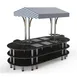 Steelite MGCMLD03MSWF 130" Configurable Buffet Table, 3-Tier, 6 Well, Nero Marquina Marble BHP Top, White/Blue Canopy 1 image