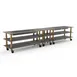 Steelite MGCMLD04GBXW 171" Configurable Buffet Table, 3-Tier, Double Well, Grey Slate BHP Laminate Top, Black Canopy, Brushed Brass Casters 1 image