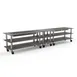 Steelite MGCMLD04GSXW 171" Configurable Buffet Table, 3-Tier, Double Well, Grey Slate Laminate Top, Black Canopy, Brushed Stainless Steel Casters 1 image