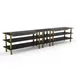 Steelite MGCMLD04MBXF 171"W x 29"D x 36"H 3-Tier Double Heat Buffet Table, Nero Marquina BHP Laminate, Brushed Brass Legs 1 image