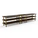 Steelite MGCMLD04WBXF 171" Buffet Table, 3-Tier, Double Well, Bengali Mango Wood Top, Black Canopy, Brushed Brass Legs 1 image