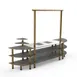 Steelite MGCMLD05GBXF 130" Modular Buffet Table, 3-Tier, Grey Slate BHP Laminate, Brushed Brass, 1800W 1 image