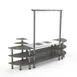 Steelite MGCMLD05GSXF 130" Modular Buffet Table, 3-Tier, Grey Slate Laminate Top, Brushed Stainless Steel Legs, 1800W, 120V 1 image