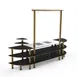 Steelite MGCMLD05MBXF 130" Modular Buffet Table, 3-Tier, Nero Marquina Marble BHP Laminate, Brushed Brass Legs, 1800W, 120V 1 image
