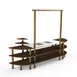 Steelite MGCMLD05WBXF 130" Modular Buffet Table, 3-Tier, 29-1/2"D x 96"H, Bamboo Core Top, Brushed Brass Legs, 1800W, 120V 1 image