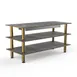 Steelite MGCMLD06GBXF 71" Configurable Buffet Table, 3-Tier, Grey Slate BHP Laminate Top, Brushed Brass Legs 1 image