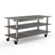 Steelite MGCMLD06GSXW 71" Configurable Buffet Table, 3-Tier, Grey Slate Laminate Top, Brushed Stainless Steel Casters 1 image