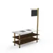 Steelite MGCMLD12WBXF 71 Buffet Table, 29-1/2 Depth, 35 Height, Bengali mango wood BHP laminate top, brushed brass legs 1 image