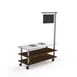 Steelite MGCMLD12WSXW 71" Configurable Buffet Table, 3-Tier, 1800W, 120V, Bengali Mango Wood Top, Brushed Brass 1 image