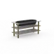 Steelite MGCMLE03GBXF 71" Configurable Buffet Table, 3-Tier, Grey Slate BHP Laminate Top, Brushed Brass Legs 1 image