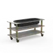Steelite MGCMLE03GBXW 71" Configurable Buffet Table, 3-Tier, Grey Slate BHP Laminate Top, Brushed Brass Casters 1 image
