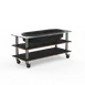 Steelite MGCMLE03MSXW 71" Configurable Buffet Table, 3-Tier, Nero Marquina Marble BHP Laminate Top, Brushed Stainless Steel 1 image