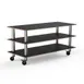 Steelite MGCMLX01MSXW 71" Modular Classic Buffet Table, 3-Tier, Nero Marquina Marble BHP Laminate Top, Brushed Stainless Steel 1 image