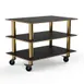 Steelite MGCMLX02MBXW 47" Configurable Buffet Table, 3-Tier, Nero Marquina Marble BHP Laminate Top, Brushed Brass Casters 1 image