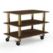 Steelite MGCMLX02WBXW 47" Buffet Table, 3-Tier, 35"H, Bamboo Core, Brushed Brass Casters 1 image