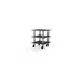 Steelite MGCMLX03MSXW 3-Tier Buffet Station, 29x29, Nero Marquina Marble BHP Laminate Top, Brushed Stainless Steel Casters 1 image