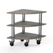 Steelite MGCMLX04GSXW 29" Triangular Buffet Table, 3-Tier, Grey Slate BHP Laminate, Brushed Stainless Steel, 35"H 1 image