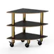 Steelite MGCMLX04MBXW Mogogo Buffet Corner Unit, 29x29x35, Nero Marquina BHP Laminate, Bamboo Core, Brushed Brass Casters 1 image