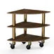 Steelite MGCMLX04WBXW Modular Classic Corner Buffet Table, 29" x 29", 35"H, Bengali mango wood BHP laminate, brushed brass casters 1 image