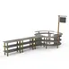 Steelite MGCMSA02GBXF 205" x 98" x 101"H 4-Tier Buffet Station, Grey Slate BHP Laminate Top, Brushed Brass Legs 1 image