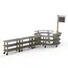 Steelite MGCMSA02GBXW 205" x 98" x 101"H 4-Tier Modular Buffet Table, Grey Slate BHP Laminate Top, Brushed Brass Casters 1 image