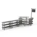Steelite MGCMSA02GSXF 205" x 98" x 101"H Modular Buffet Table, 4-Tier, Grey Slate BHP Laminate Top, Brushed Stainless Steel Legs 1 image
