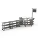 Steelite MGCMSA02GSXW 205" x 98" x 101"H Modular Buffet Table, 4-Tier, Grey Slate BHP Laminate Top, Brushed Stainless Steel Casters 1 image