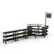 Steelite MGCMSA02MBXW 205" x 98" x 101"H 4-Tier Modular Buffet Station, Nero Marquina Marble BHP Laminate Top, Brushed Brass Casters 1 image