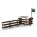 Steelite MGCMSA02WSXF 205" x 98" x 101"H 4-Tier Buffet Table, Bengali mango wood BHP laminate top, brushed stainless steel legs 1 image