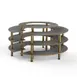 Steelite MGCMSB01GBXF 81" Round 4-Tier Buffet Station, Grey Slate BHP Laminate Top, Brushed Brass Legs, 41"H 1 image