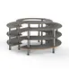 Steelite MGCMSB01GSXF 81" Round 4-Tier Buffet Table, Grey Slate Laminate Top, Brushed Stainless Steel Legs, 41"H 1 image