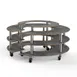 Steelite MGCMSB01GSXW 81" Round Configurable Buffet Table, 41"H, Grey Slate BHP Laminate Top, Brushed Stainless Steel Casters 1 image