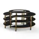 Steelite MGCMSB01MBXF 81" Round 4-Tier Buffet Station, Nero Marquina Marble BHP Laminate Top, Brushed Brass Legs, 41"H 1 image