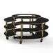 Steelite MGCMSB01MBXW Mogogo Buffet Station, 81.5" Round Nero Marquina Marble BHP Laminate Top, 41"H, Brushed Brass Casters 1 image