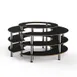 Steelite MGCMSB01MSXF 81"W Modular Buffet Station, 4-Tier, Nero Marquina Marble BHP Laminate Top, Brushed Stainless Steel Legs 1 image