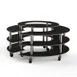 Steelite MGCMSB01MSXW 81" Round 4-Tier Buffet Station, Nero Marquina Marble BHP Laminate Top, 41"H, Brushed Stainless Steel Casters 1 image