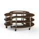 Steelite MGCMSB01WSXW Mogogo Buffet Station, 81.5" Round, 41"H, Bengali Mango Wood Top, Brushed Stainless Steel 1 image
