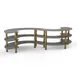 Steelite MGCMSB03GBXF 3-Tier Modular Buffet Serving Station, 141" x 76" x 35", Grey Slate BHP Laminate Top, Brushed Brass Legs 1 image